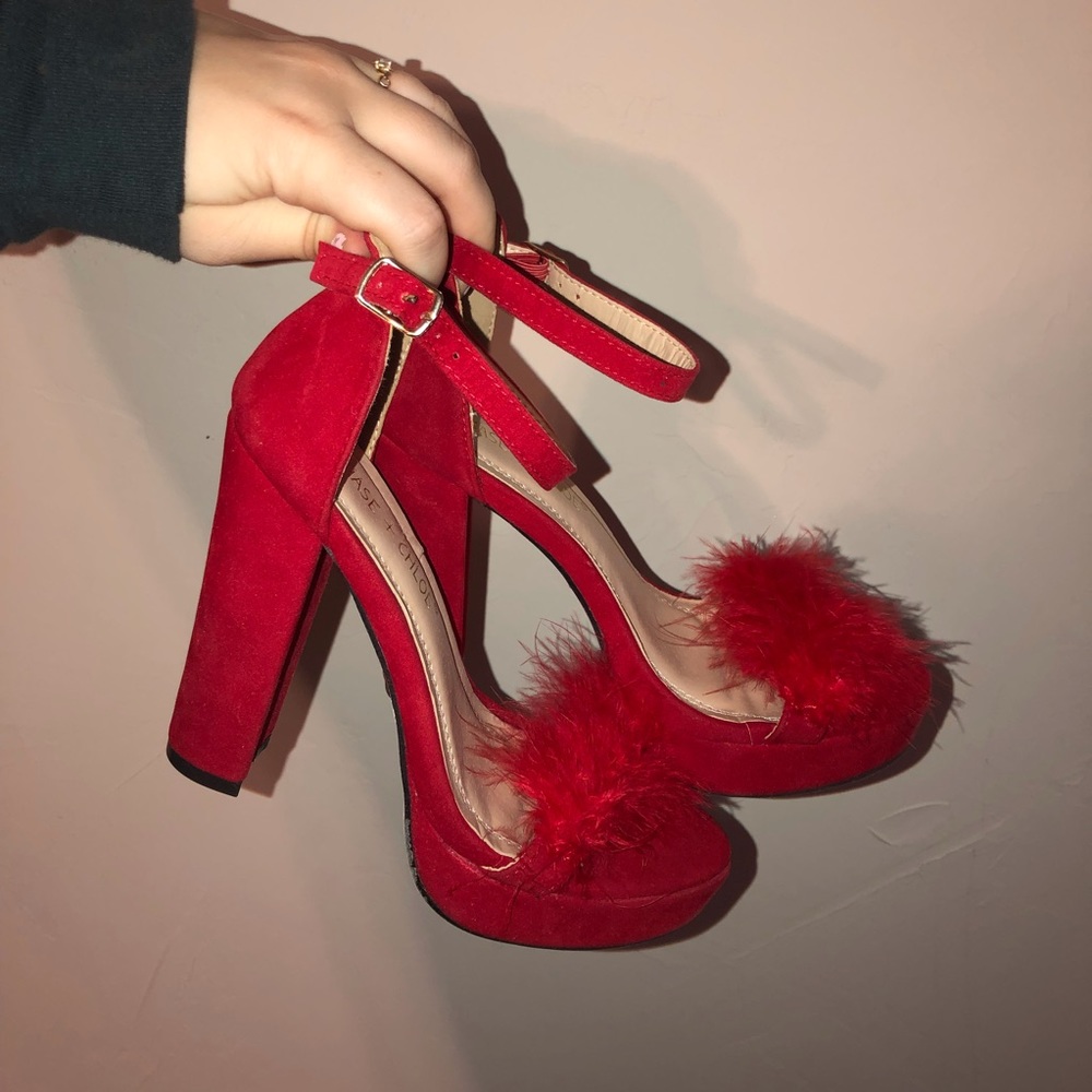 Red Platform Heels Size 6